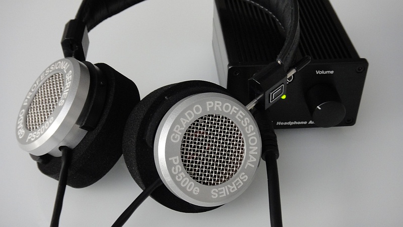 Grado PS500e kombiniert mit Kopfhörerverstärker