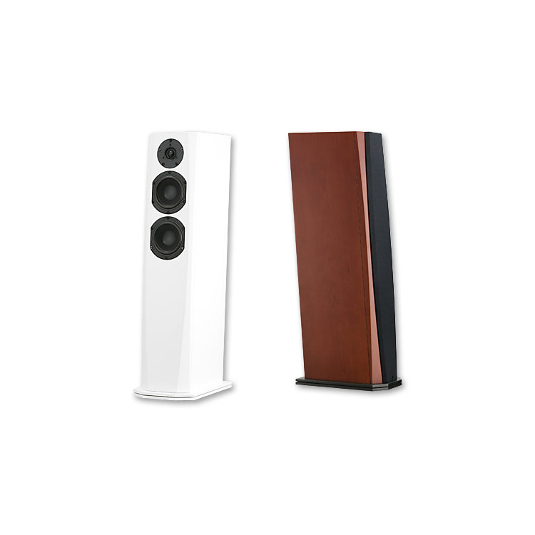 Phonar Veritas P4 Next - Standlautsprecher in Hochglanz Weiß und Kirschefurnier (Beipielabbildung)